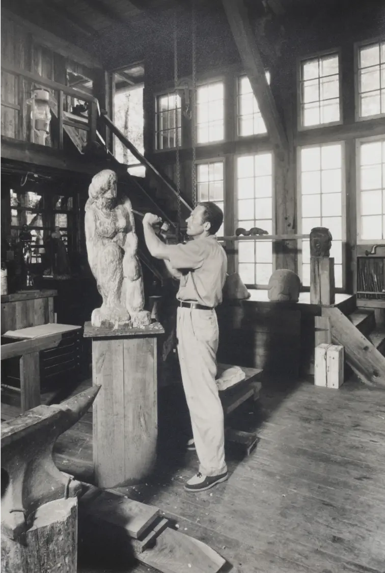 Harvey Fite in his house studio