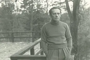 Harvey Fite in an archival Bard College photograph