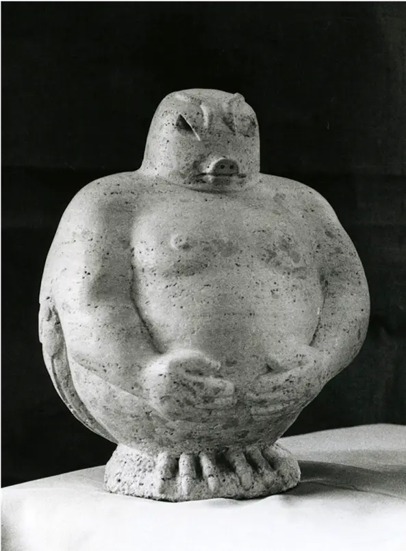 Harvey Fite’s travertine sculpture Gluttony